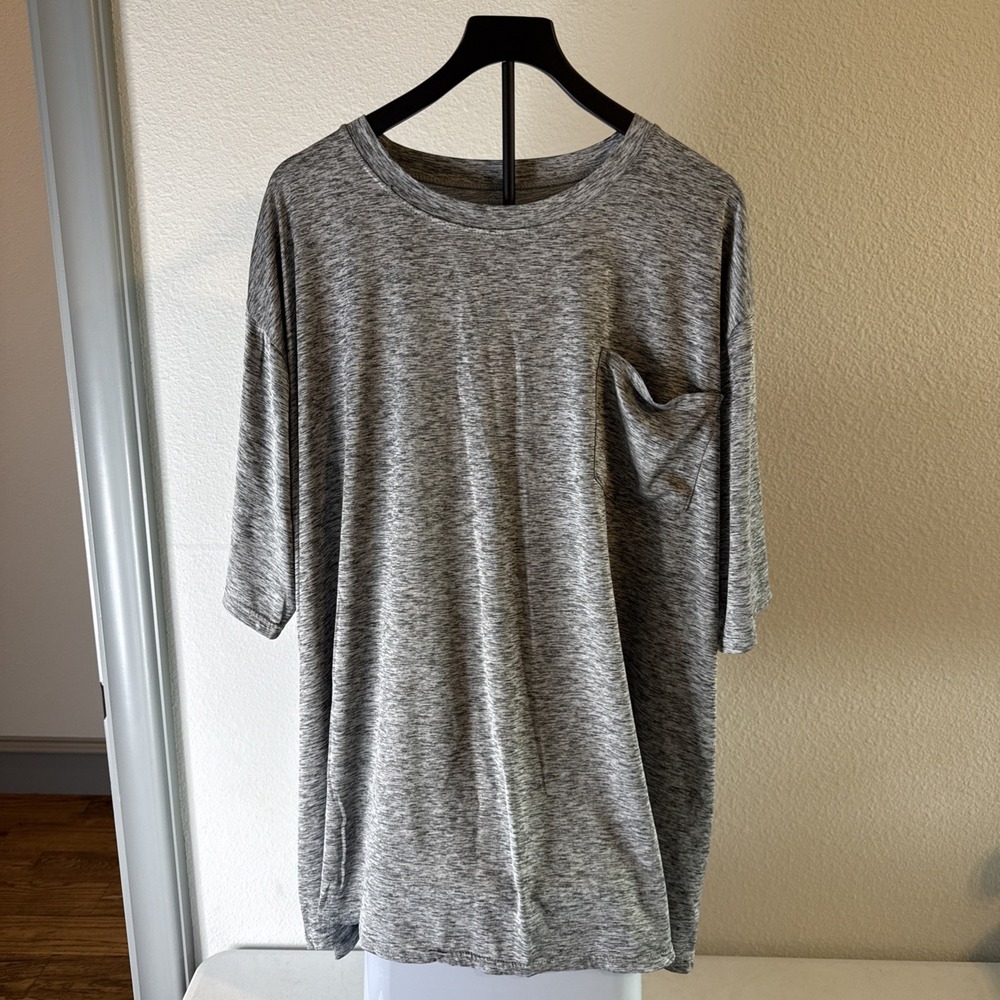 Real Essentials Men's Polo Shirt Short Sleeve Lightweight Gray Size 4XL